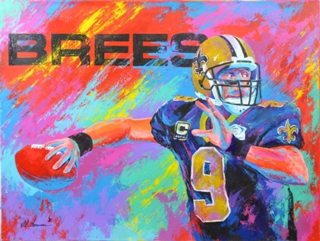 Football Original Painting "Drew Brees" by Al Sorenson